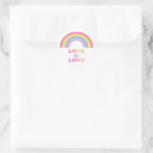 LIEBE ist LIEBE - Gay Pride / LGBTQ Rainbow Runder Aufkleber (Tasche)