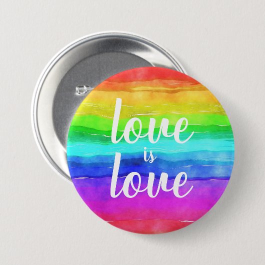 Liebe ist Liebe|Gay Pride Rainbow Button (Vorne & Hinten)