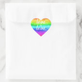 "Liebe ist Liebe" Gay Pride Rainbow Classic Herz-Aufkleber (Tasche)