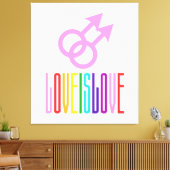 Liebe ist Liebe Gay Relationship LGBT Rainbow Colo Leinwanddruck (Insitu (Wohnzimmer))