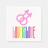 Liebe ist Liebe Gay Relationship Sign Rainbow LGBT Serviette (Vorderseite)