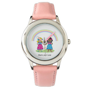 "LIEBE ist LIEBE - Gleichheit für alle" Pink Kid's Armbanduhr
