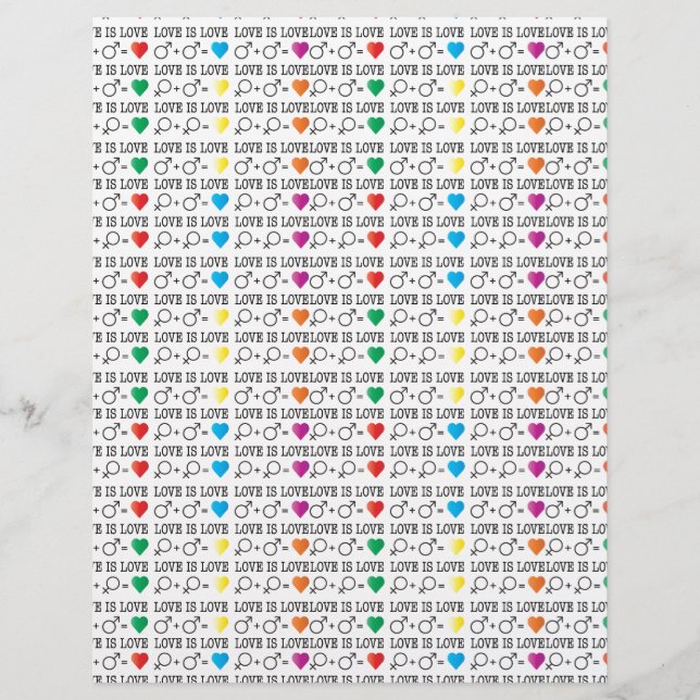 LIEBE ist LIEBE Gleichheit Zitat in Regenbogenfarb (Vorderseite)