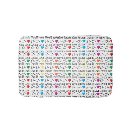 LIEBE ist LIEBE Gleichheit Zitat in Regenbogenfarb Badematte (Vorderseite)