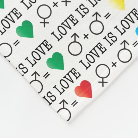 LIEBE ist LIEBE Gleichheit Zitat in Regenbogenfarb Fleecedecke (Ecke)