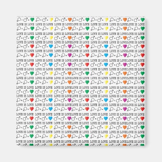 LIEBE ist LIEBE Gleichheit Zitat in Regenbogenfarb Magnet (Vorne)