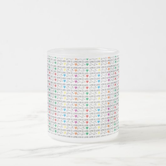 LIEBE ist LIEBE Gleichheit Zitat in Regenbogenfarb Mattglastasse (Mittel)