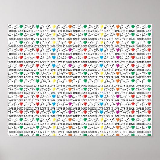 LIEBE ist LIEBE Gleichheit Zitat in Regenbogenfarb Poster (Vorne)