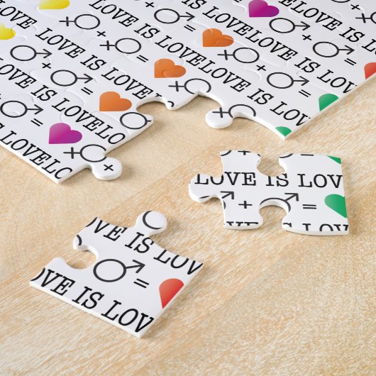 Liebe ist LIEBE Gleichheit Zitat in Regenbogenfarb Puzzle (Seite)