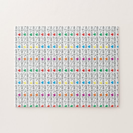 Liebe ist LIEBE Gleichheit Zitat in Regenbogenfarb Puzzle (Horizontal)
