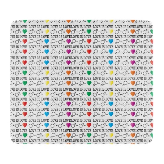 LIEBE ist LIEBE Gleichheit Zitat in Regenbogenfarb Schneidebrett (Vorderseite)