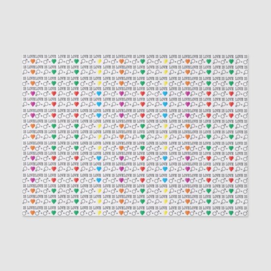 LIEBE ist LIEBE Gleichheit Zitat in Regenbogenfarb Seidenpapier (Vorderseite)