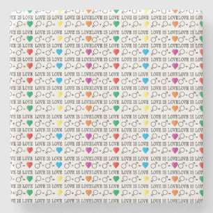 LIEBE ist LIEBE Gleichheit Zitat in Regenbogenfarb Steinuntersetzer