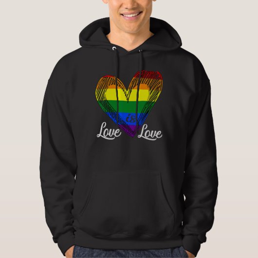Liebe ist Liebe Herzblut Pride Gay Lesbian Hoodie (Vorderseite)