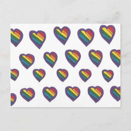Liebe ist Liebe Herzmuster Postkarte (Vorderseite)