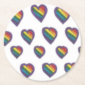 Liebe ist Liebe Herzmuster Runder Pappuntersetzer (Vorderseite)