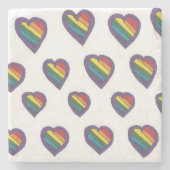 Liebe ist Liebe Herzmuster Steinuntersetzer (Vorderseite)