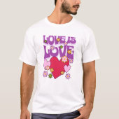 Liebe ist Liebe Hippie Retro T-Shirt (Vorderseite)