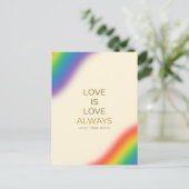 Liebe ist Liebe immer Minimalistisch Rainbow Postkarte (Stehend Vorderseite)