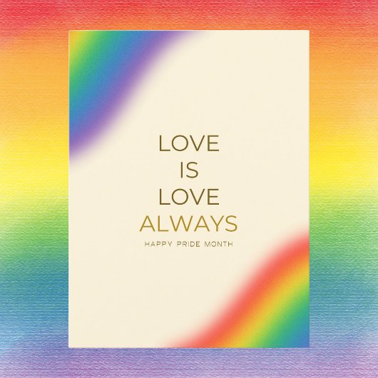 Liebe ist Liebe immer Minimalistisch Rainbow Postkarte