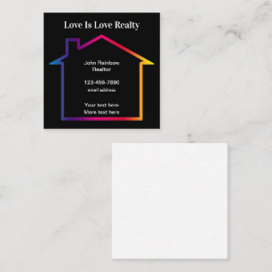 Liebe ist Liebe Immobilienmakler Regenbogenhaus Quadratische Visitenkarte
