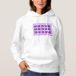 Liebe ist Liebe in Lila Hoodie