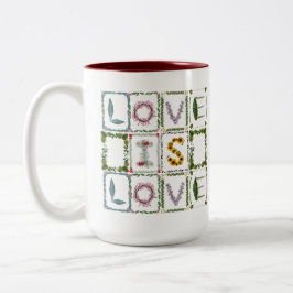 Liebe ist Liebe Jubiläum Anpassbar mit Hochzeit Zweifarbige Tasse