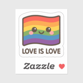 Liebe ist Liebe - Kawaii Rainbow Design Aufkleber