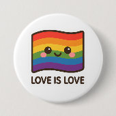 Liebe ist Liebe - Kawaii Rainbow Design Button (Vorderseite)