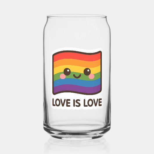 Liebe ist Liebe - Kawaii Rainbow Design Dosenglas (Rückseite)