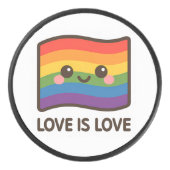 Liebe ist Liebe - Kawaii Rainbow Design Eishockey Puck (Vorderseite)