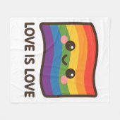 Liebe ist Liebe - Kawaii Rainbow Design Fleecedecke (Vorderseite (Horizontal))