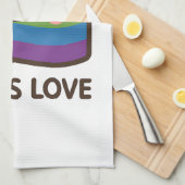 Liebe ist Liebe - Kawaii Rainbow Design Geschirrtuch (Viertel Falte)