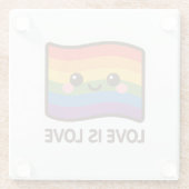 Liebe ist Liebe - Kawaii Rainbow Design Glasuntersetzer (Rückseite)