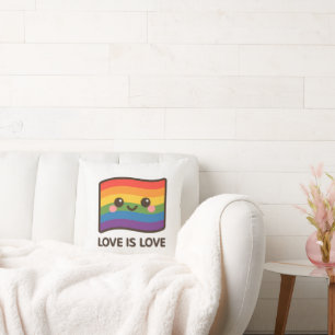 Liebe ist Liebe - Kawaii Rainbow Design Kissen