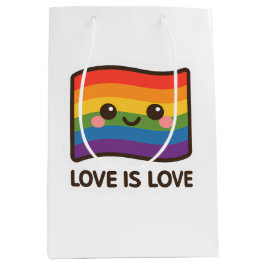 Liebe ist Liebe - Kawaii Rainbow Design Mittlere Geschenktüte