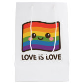 Liebe ist Liebe - Kawaii Rainbow Design Mittlere Geschenktüte (Rückseite)