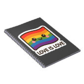 Liebe ist Liebe - Kawaii Rainbow Design Notizblock (Rechte Seite)