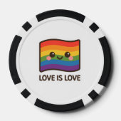 Liebe ist Liebe - Kawaii Rainbow Design Pokerchips (Rückseite)