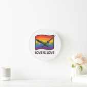 Liebe ist Liebe - Kawaii Rainbow Design Runde Wanduhr (Zuhause)