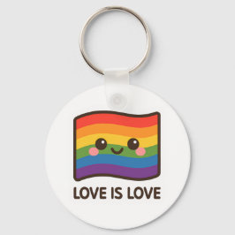 Liebe ist Liebe - Kawaii Rainbow Design Schlüsselanhänger