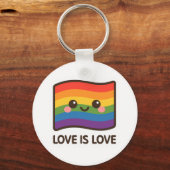 Liebe ist Liebe - Kawaii Rainbow Design Schlüsselanhänger (Rückseite)