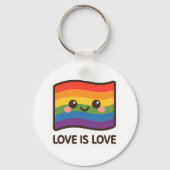Liebe ist Liebe - Kawaii Rainbow Design Schlüsselanhänger (Rückseite)