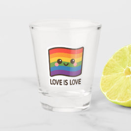 Liebe ist Liebe - Kawaii Rainbow Design Schnapsglas