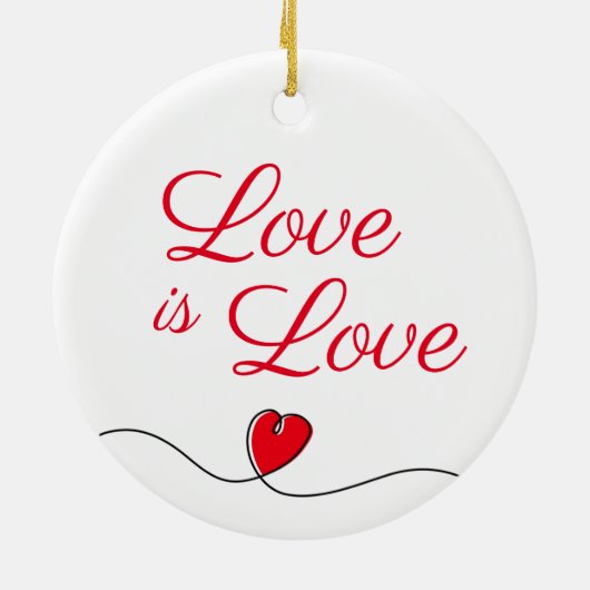 Liebe ist Liebe Keramik Ornament (Hinten)