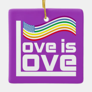 Liebe ist Liebe Keramikornament