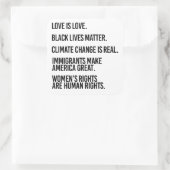 Liebe ist Liebe Klimawandel real Quadratischer Aufkleber (Tasche)