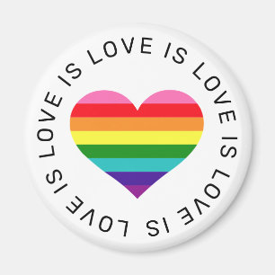 Liebe ist Liebe Kreis Text Regenbogen Herz Magnet