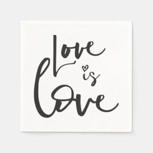 LIEBE IST LIEBE LBGT handgeschriebene Typografie Serviette