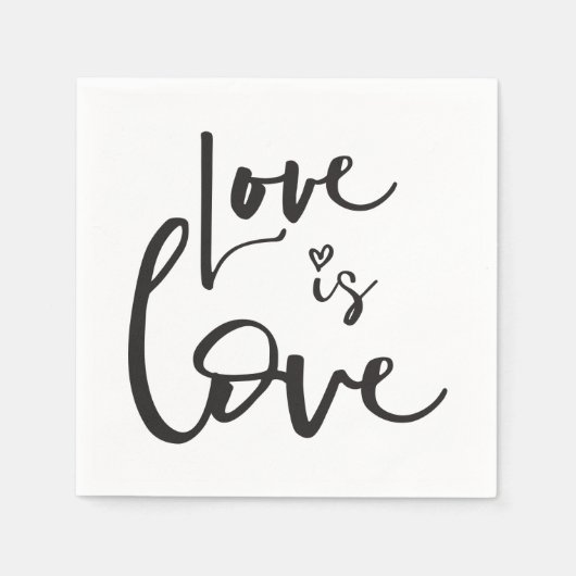 LIEBE IST LIEBE LBGT handgeschriebene Typografie Serviette (Vorderseite)